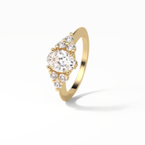 Oval Cluster Lab Grown Diamond Engagement Ring