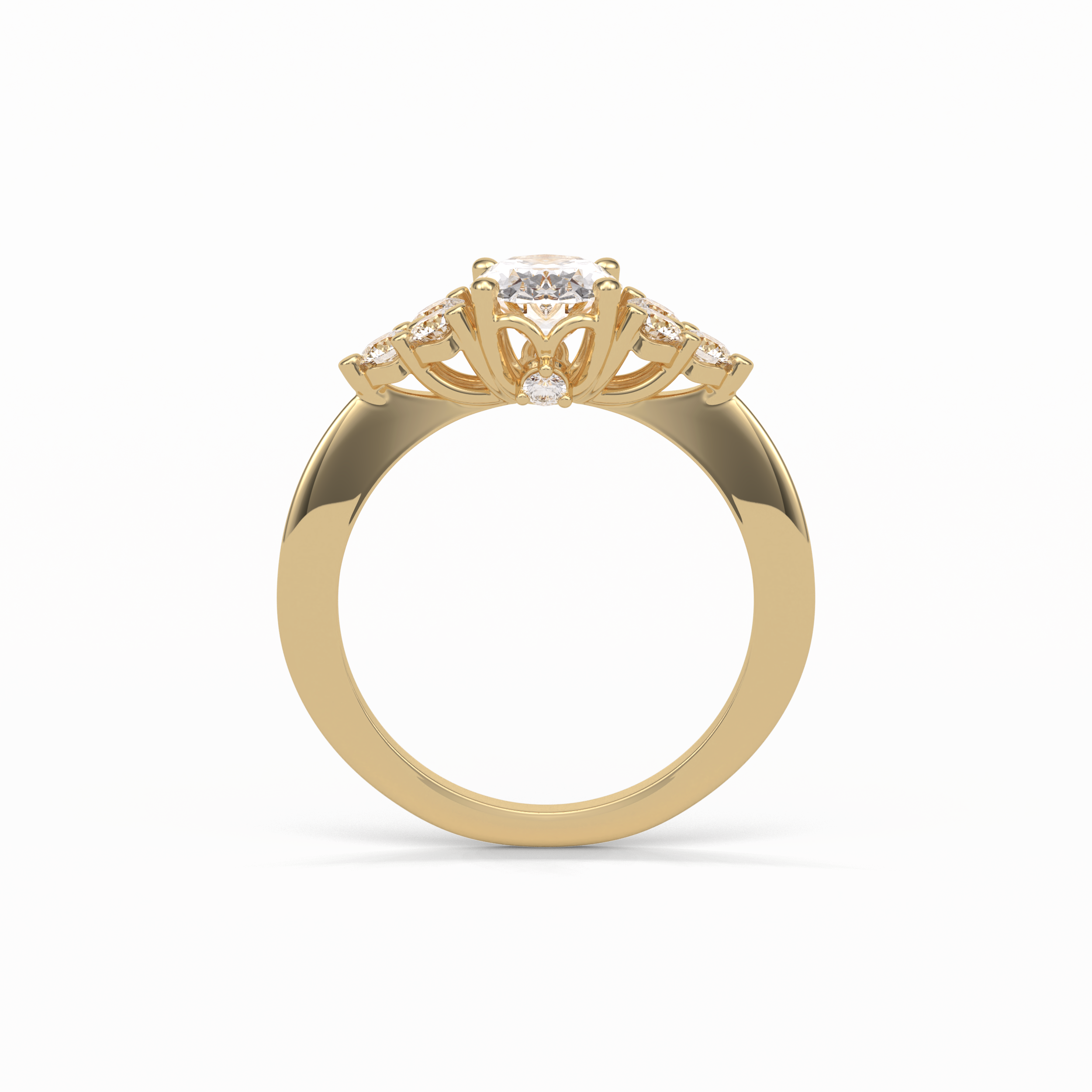 Oval Cluster Lab Grown Diamond Engagement Ring