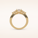 1.33 CT Oval Shaped Cluster Moissanite Engagement Ring