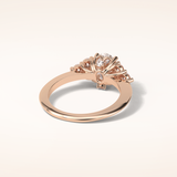 1.33 CT Oval Shaped Cluster Moissanite Engagement Ring