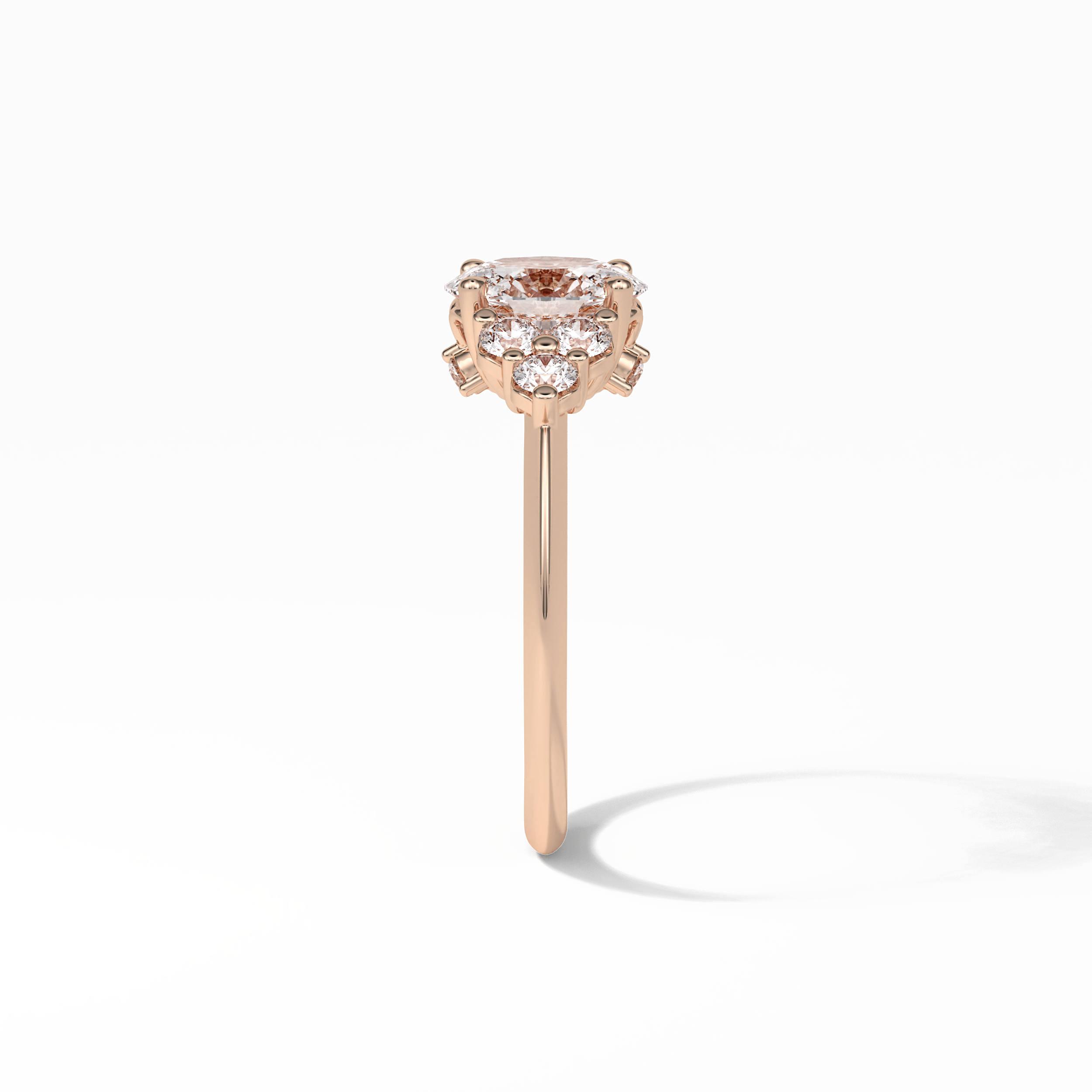 Oval Cluster Lab Grown Diamond Engagement Ring
