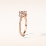 1.33 CT Oval Shaped Cluster Moissanite Engagement Ring