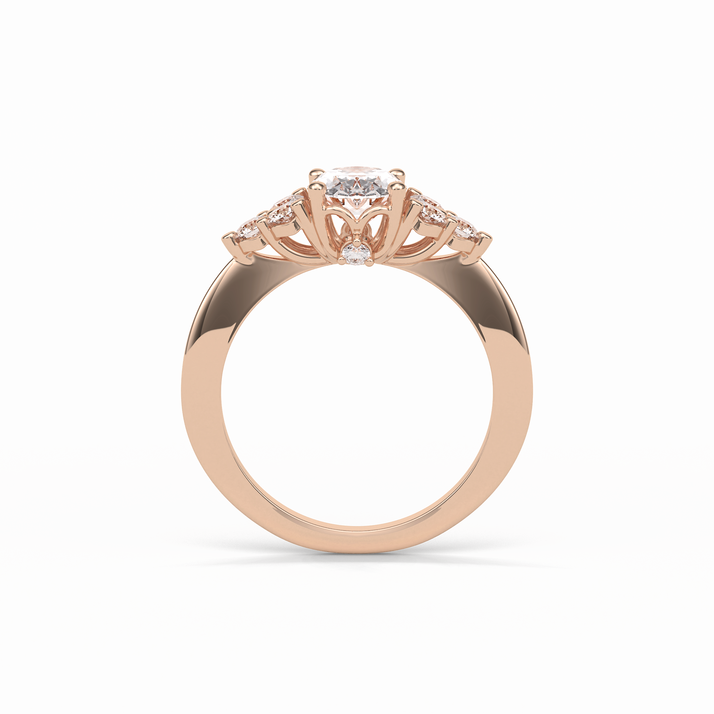 Oval Cluster Lab Grown Diamond Engagement Ring