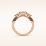 1.33 CT Oval Shaped Cluster Moissanite Engagement Ring