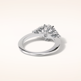 1.33 CT Oval Shaped Cluster Moissanite Engagement Ring