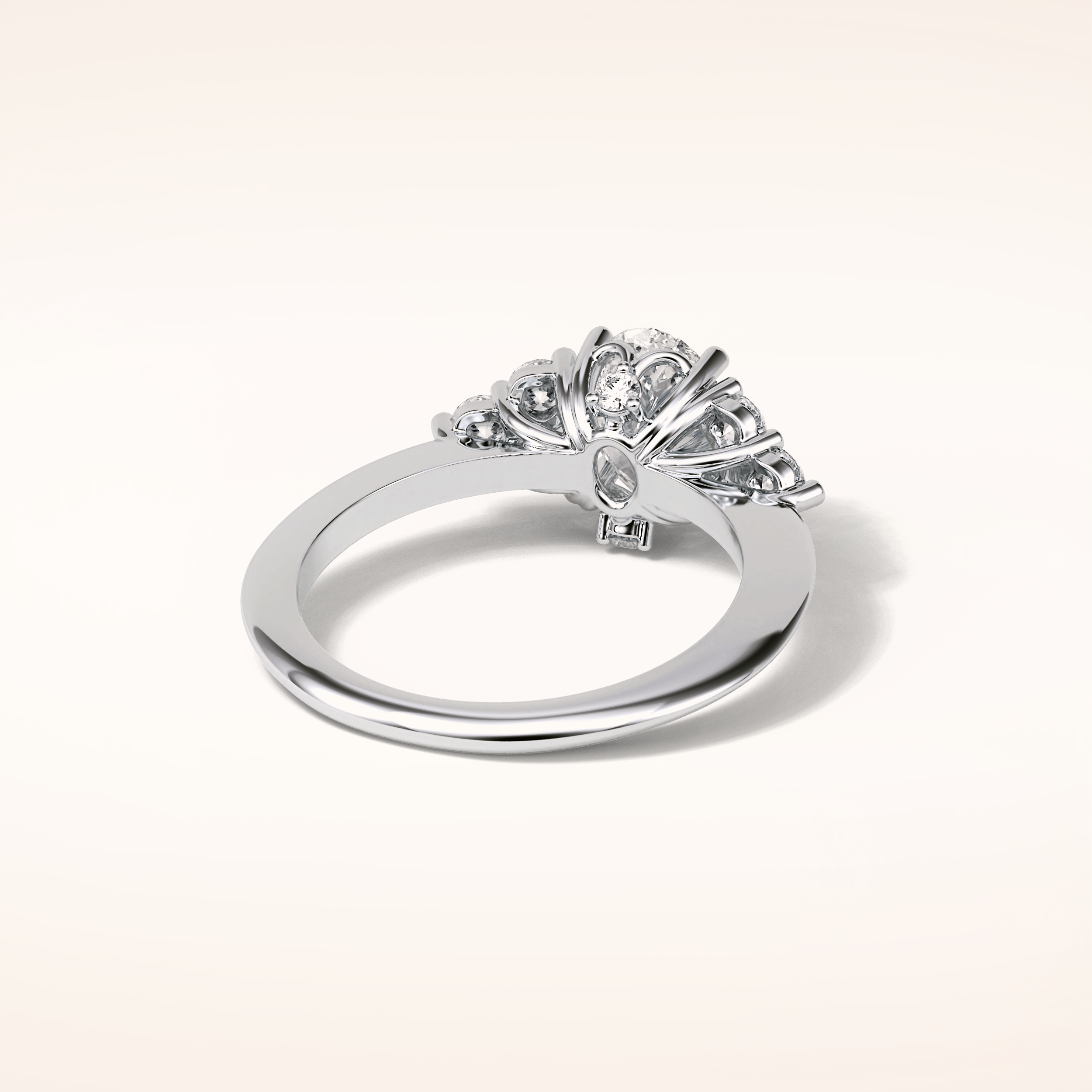 1.33 CT Oval Shaped Cluster Moissanite Engagement Ring