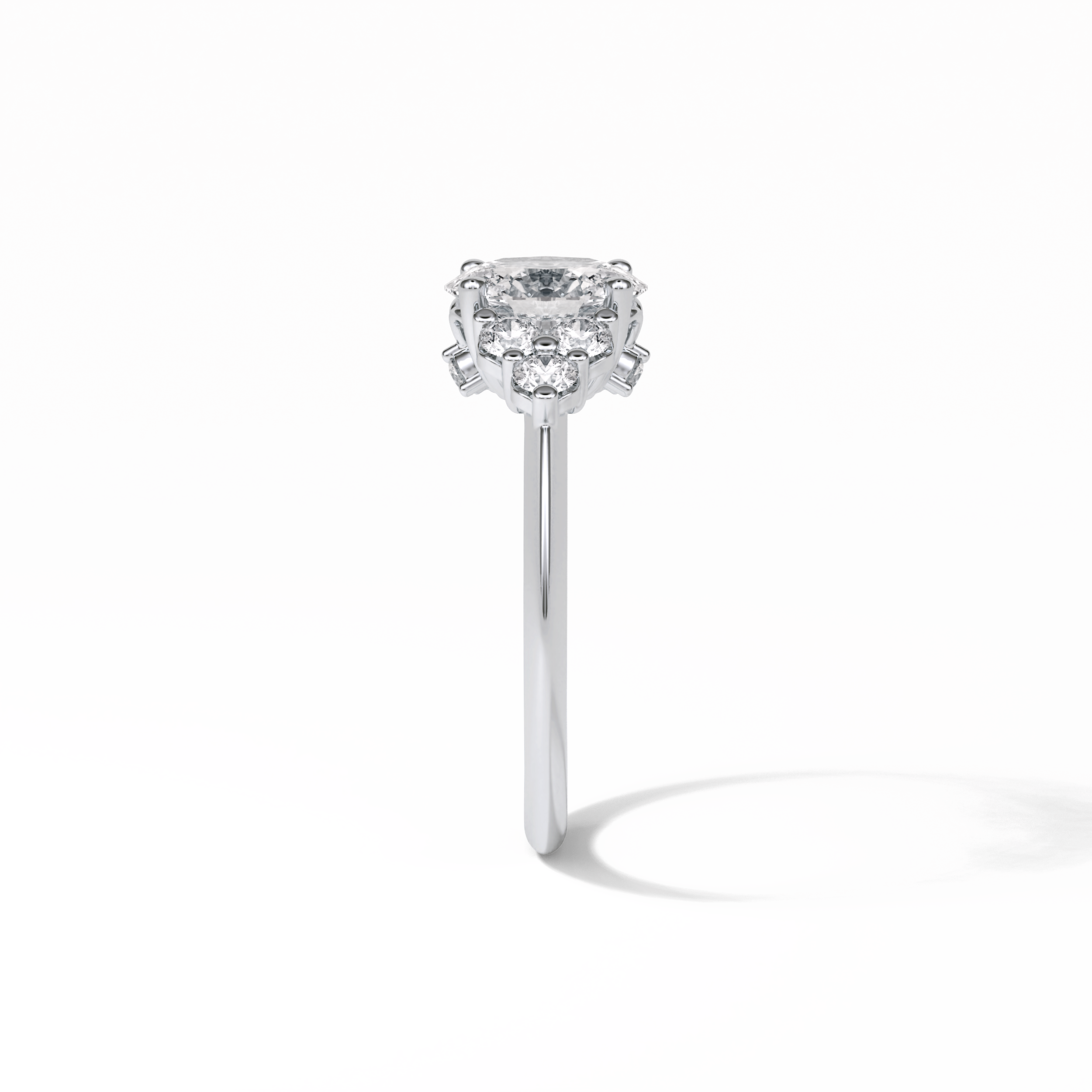 Oval Cluster Lab Grown Diamond Engagement Ring