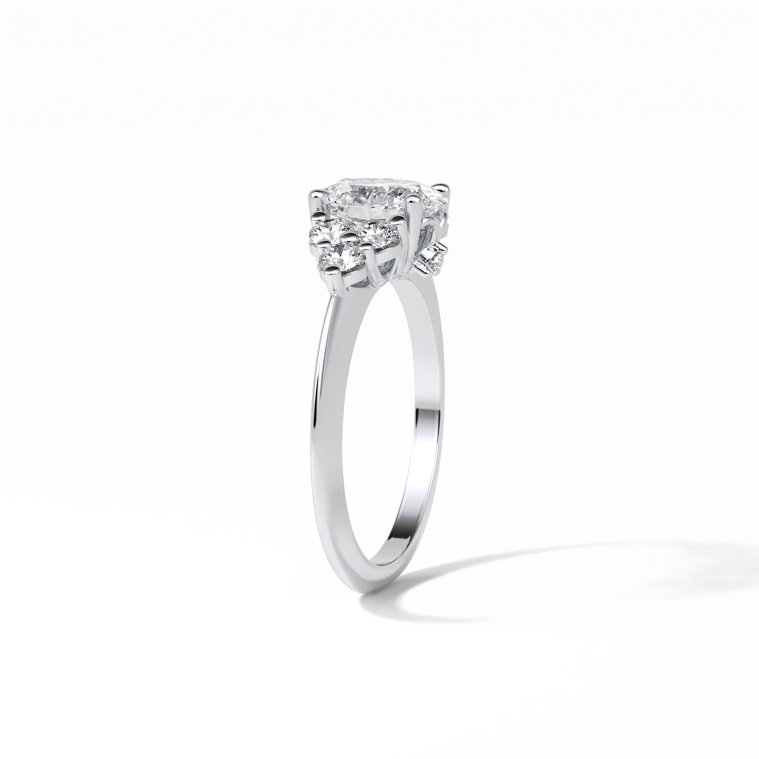 Oval Cluster Lab Grown Diamond Engagement Ring