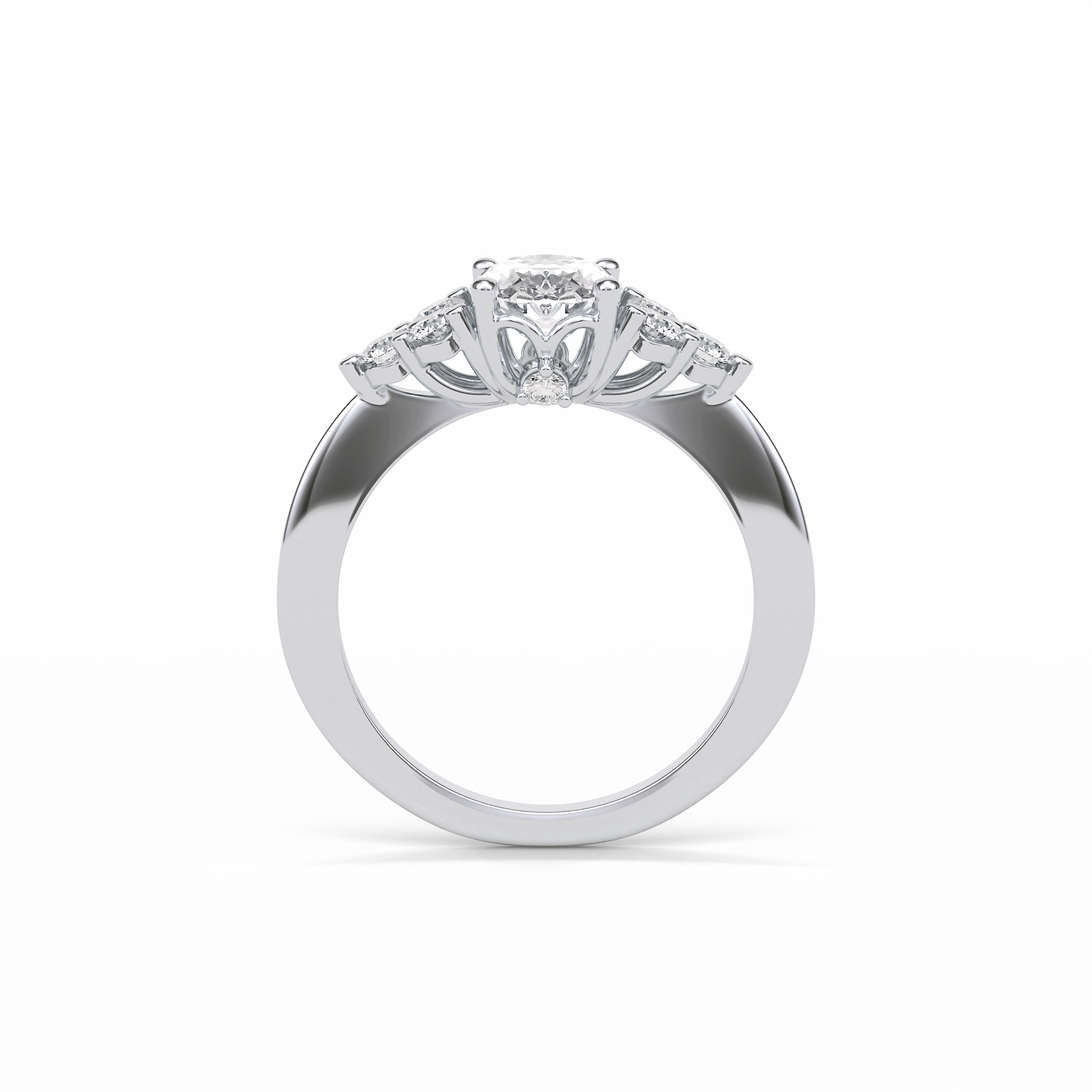 Oval Cluster Lab Grown Diamond Engagement Ring