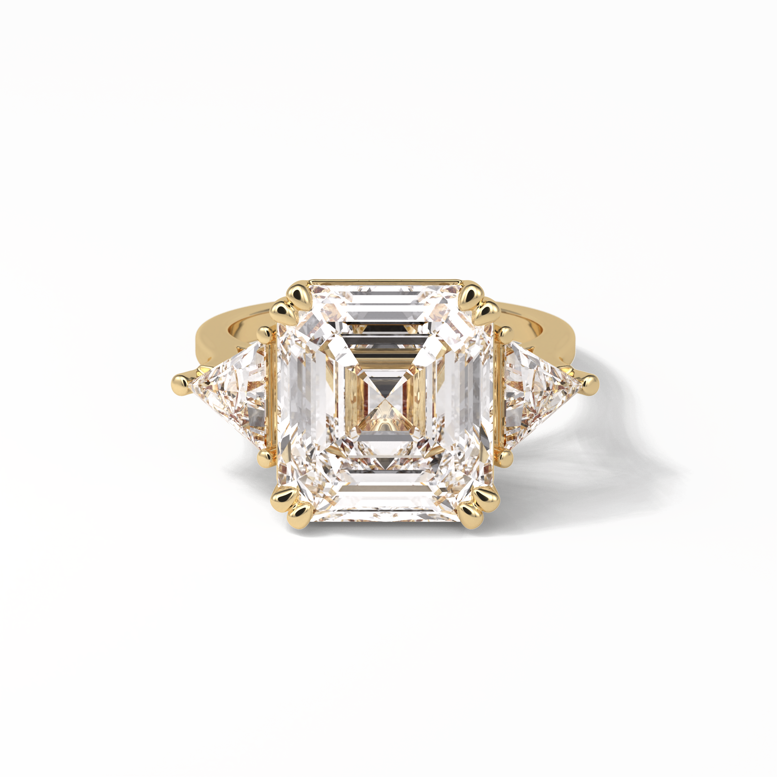 Emerald Three Lab Grown Diamond Engagement Ring