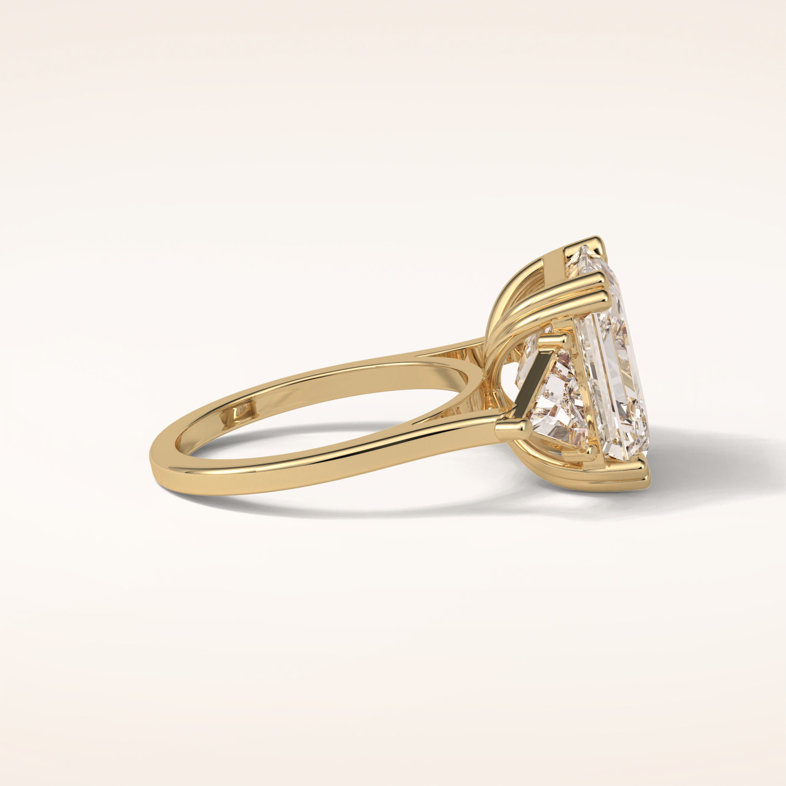 6.34 CT Asscher Shaped Cluster Moissanite Engagement Ring