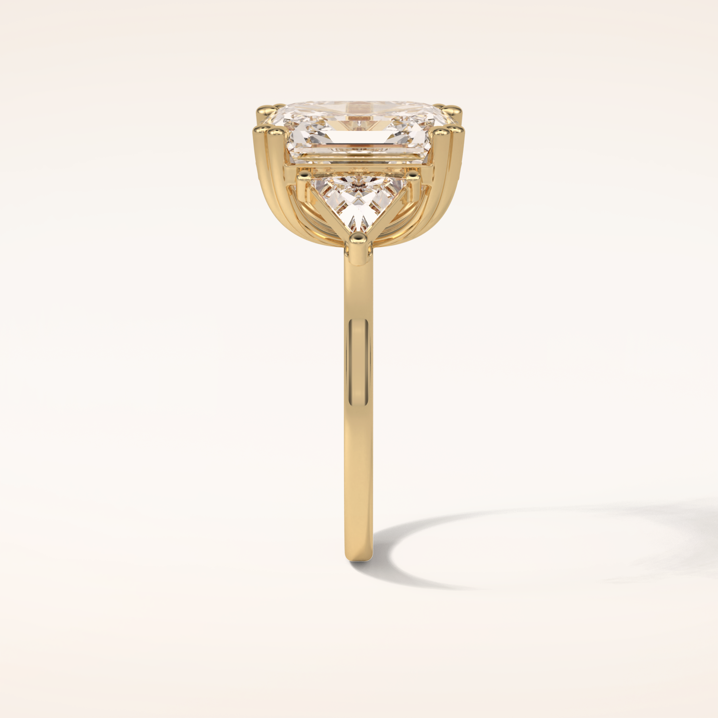 6.34 CT Asscher Shaped Cluster Moissanite Engagement Ring