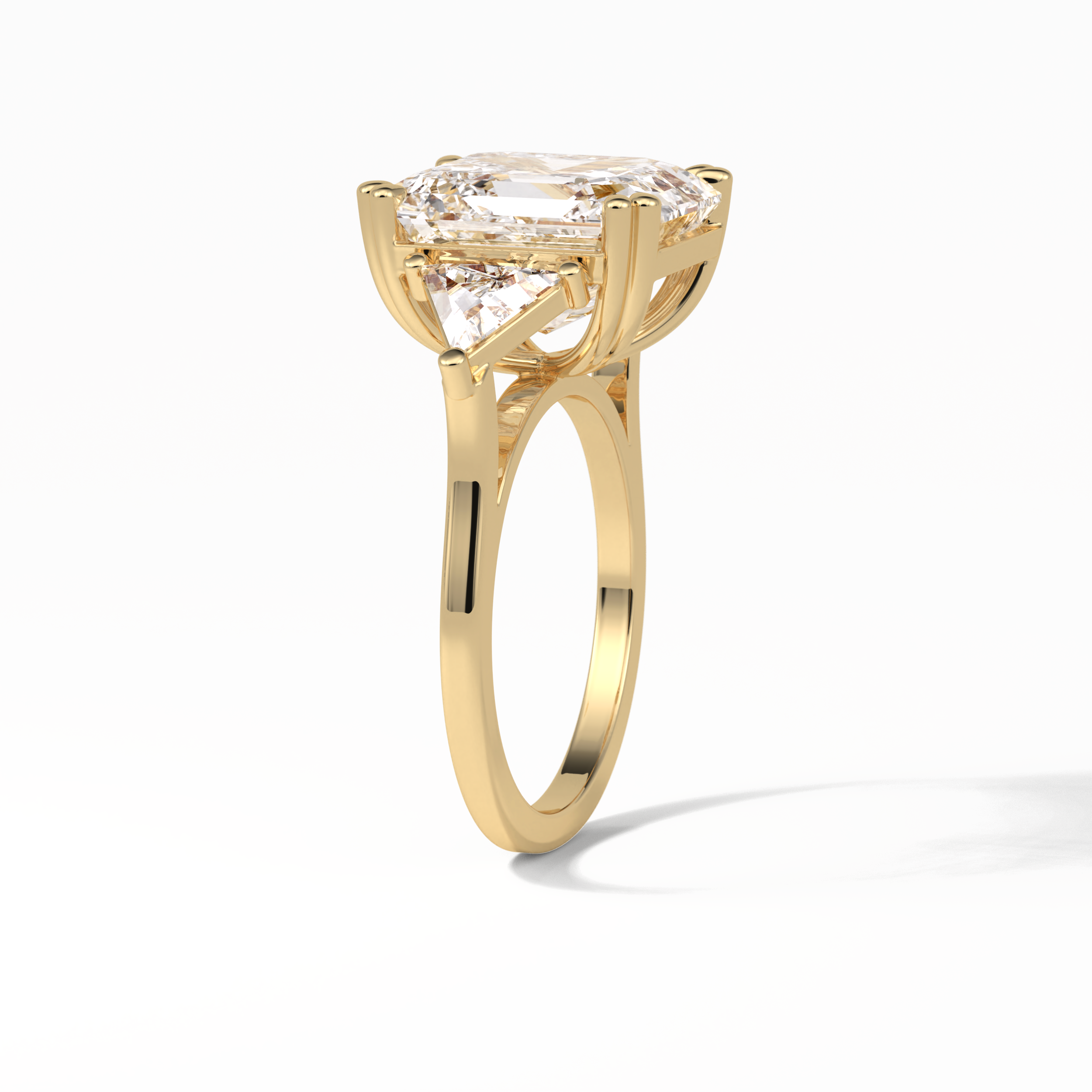 Emerald Three Lab Grown Diamond Engagement Ring