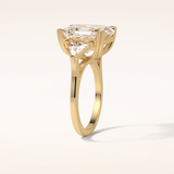 6.34 CT Asscher Shaped Cluster Moissanite Engagement Ring