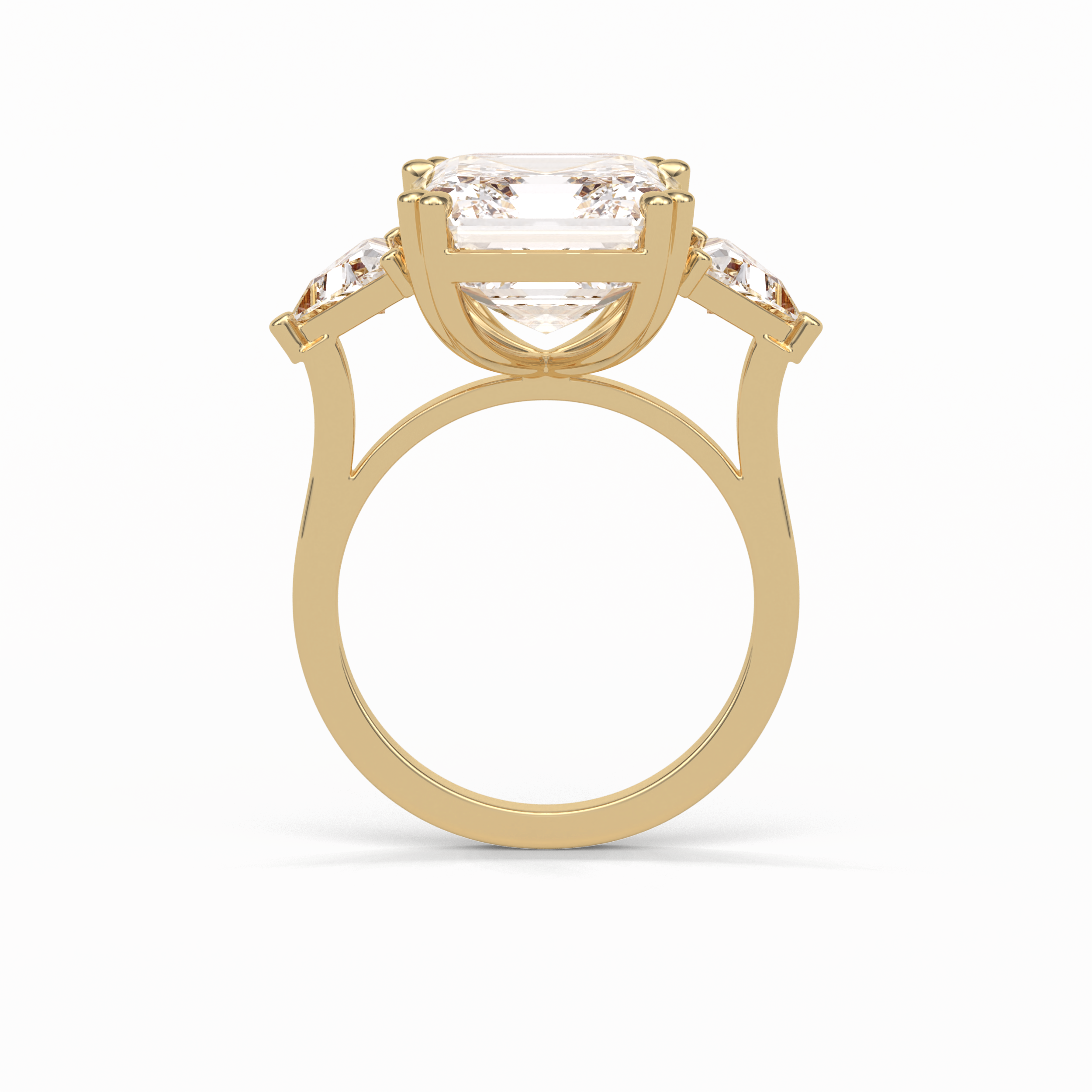 Emerald Three Lab Grown Diamond Engagement Ring