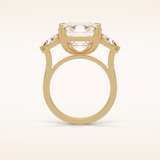 6.34 CT Asscher Shaped Cluster Moissanite Engagement Ring