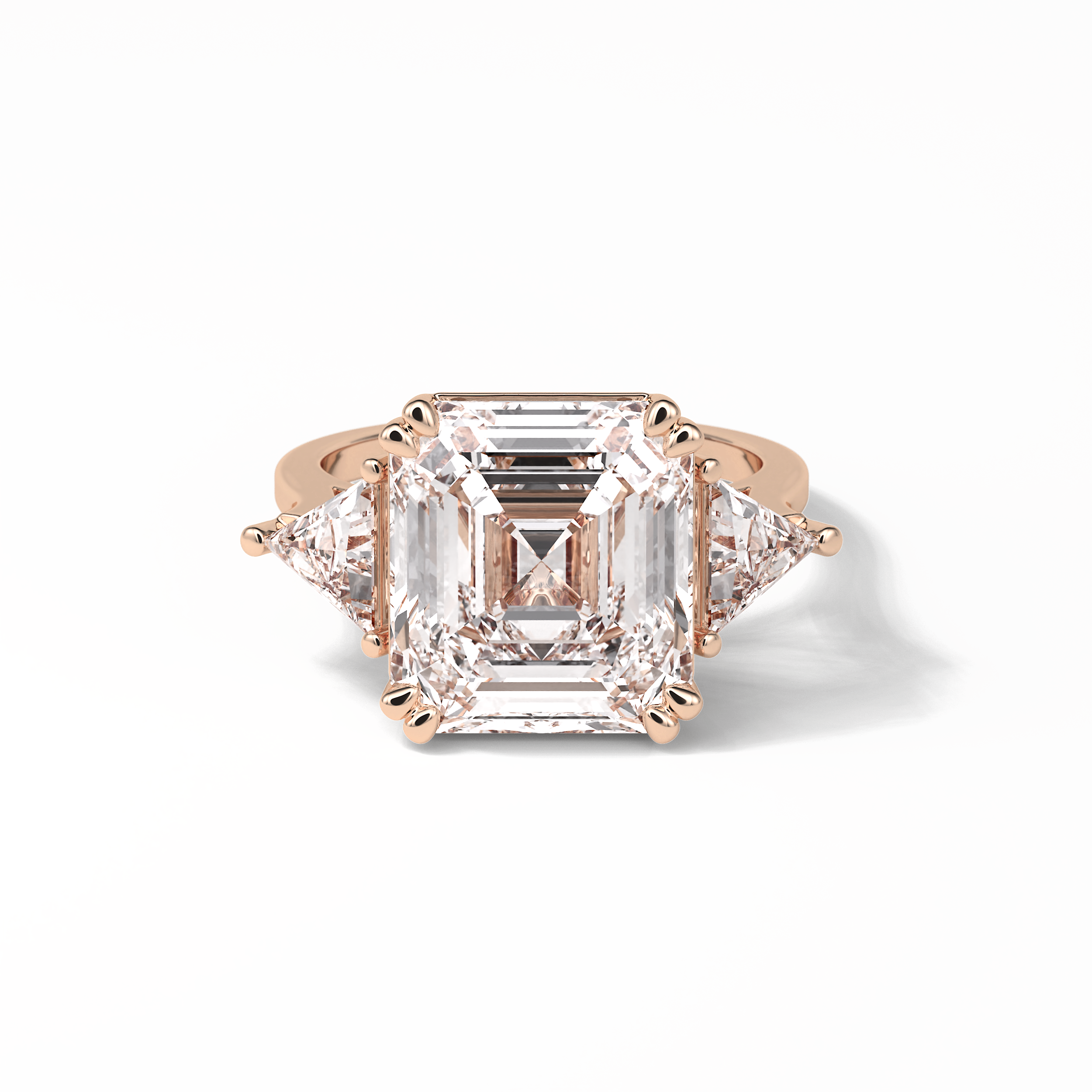 Emerald Three Lab Grown Diamond Engagement Ring