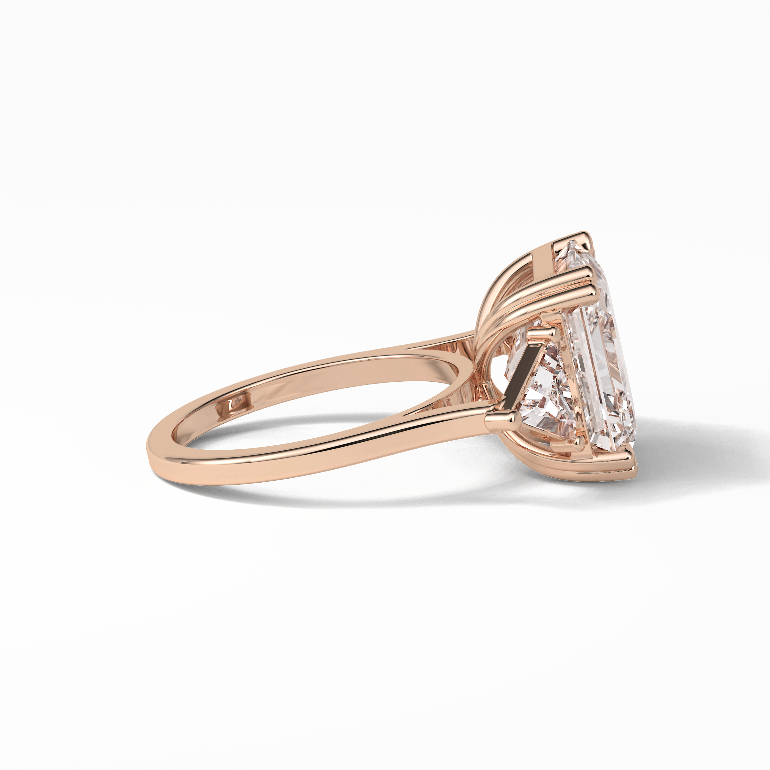 Emerald Three Lab Grown Diamond Engagement Ring