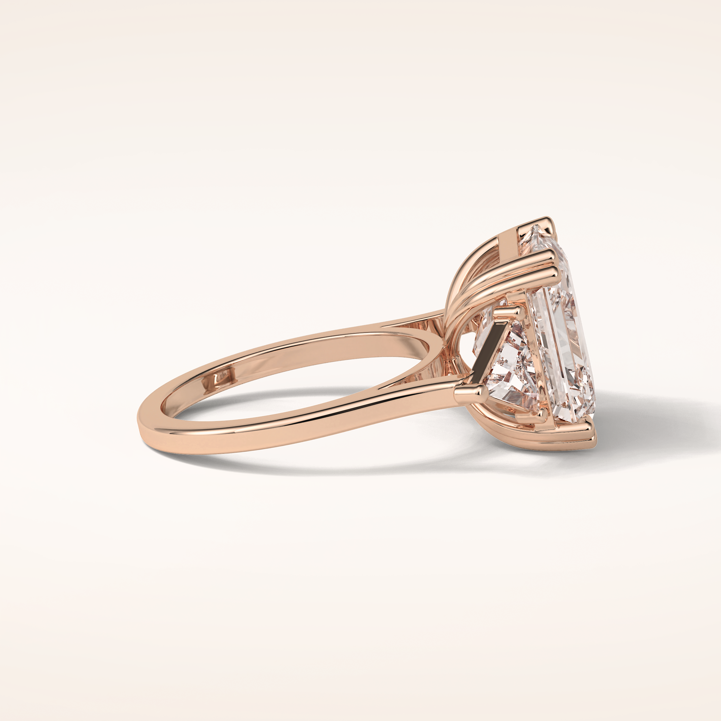 6.34 CT Asscher Shaped Cluster Moissanite Engagement Ring