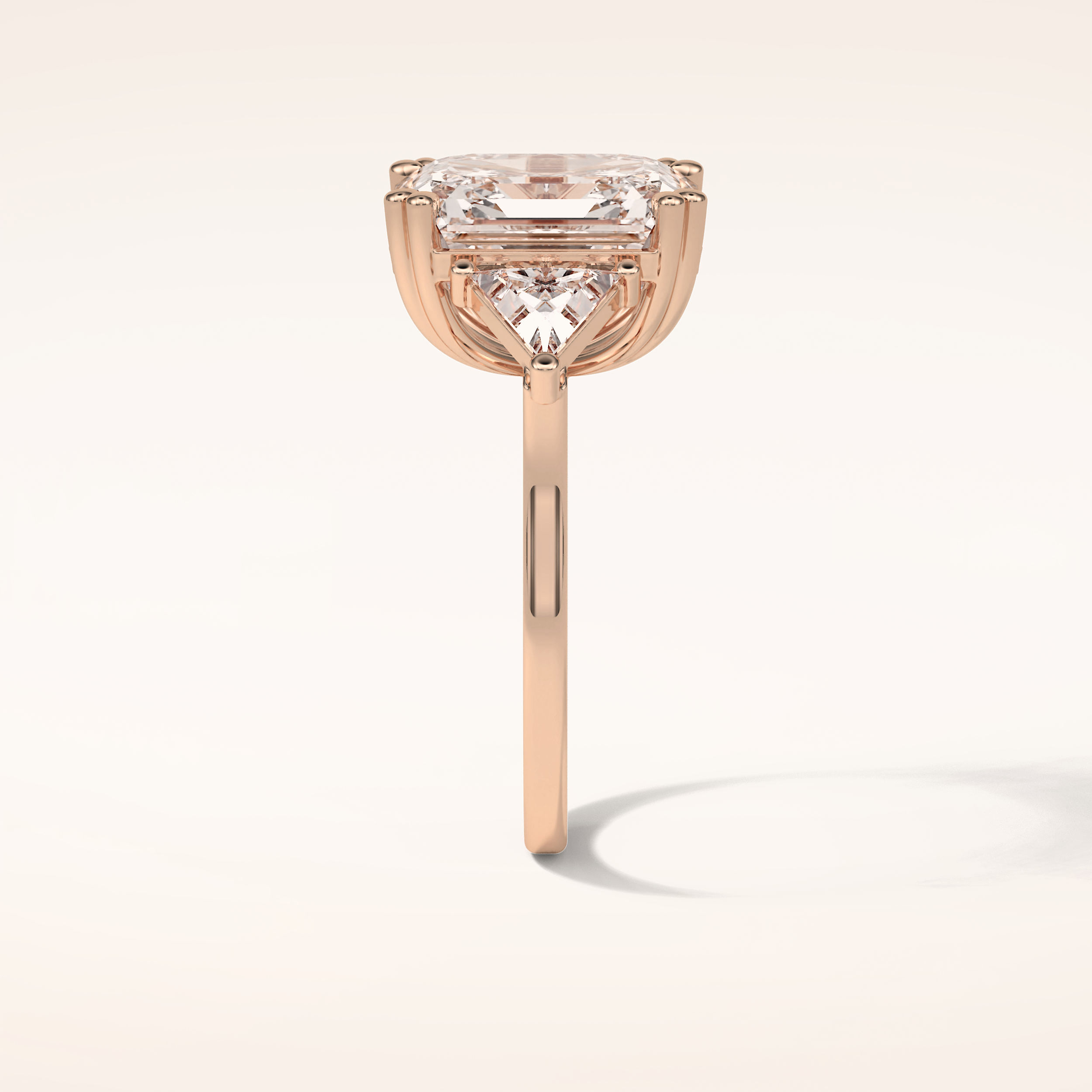 6.34 CT Asscher Shaped Cluster Moissanite Engagement Ring