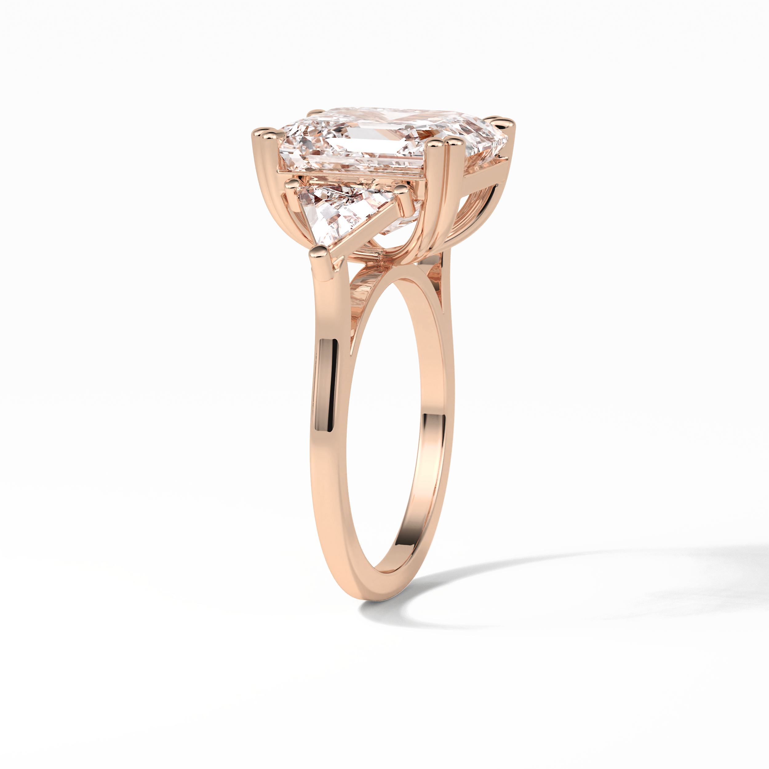 Emerald Three Lab Grown Diamond Engagement Ring