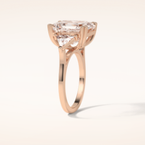 6.34 CT Asscher Shaped Cluster Moissanite Engagement Ring