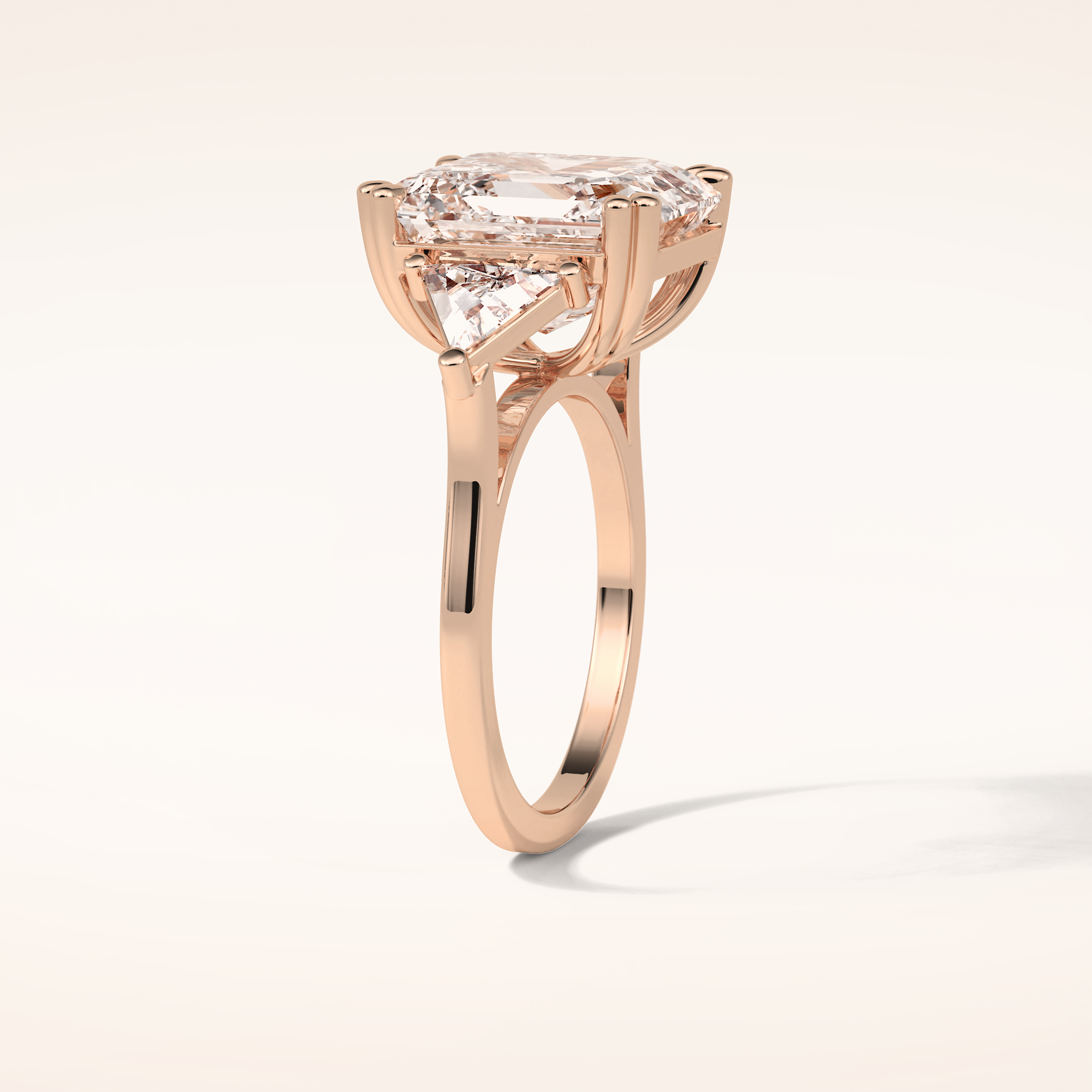 6.34 CT Asscher Shaped Cluster Moissanite Engagement Ring