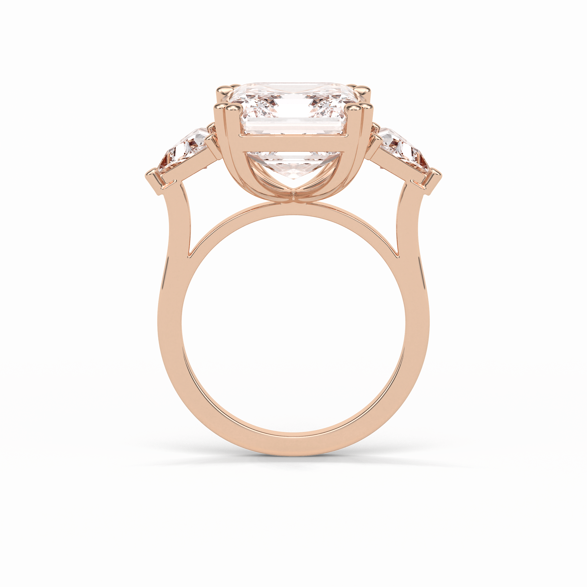 Emerald Three Lab Grown Diamond Engagement Ring