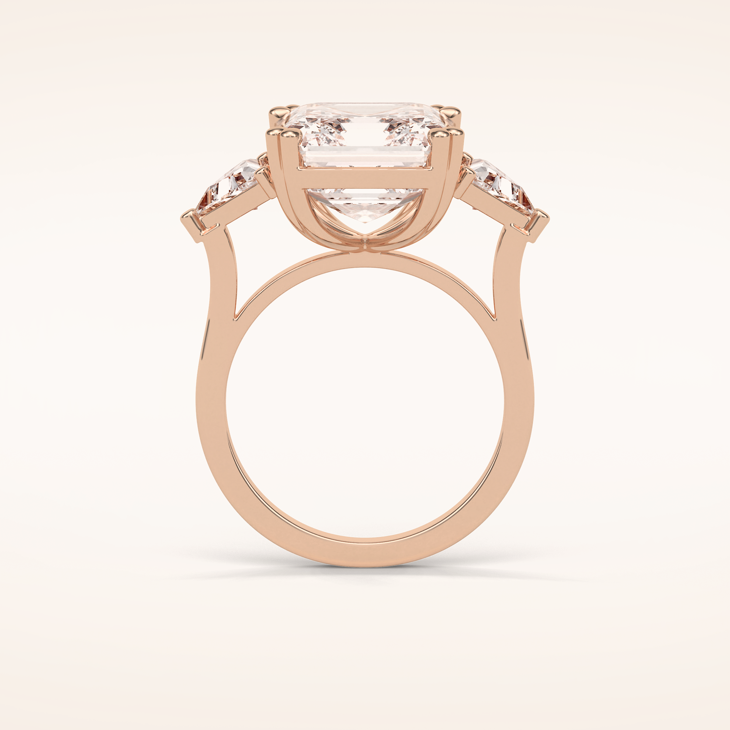 6.34 CT Asscher Shaped Cluster Moissanite Engagement Ring