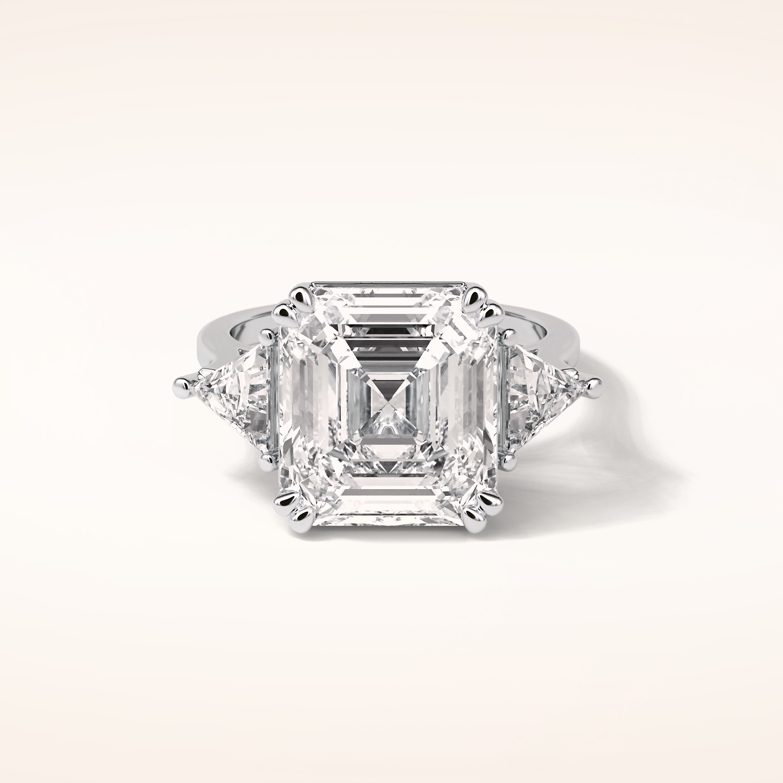 6.34 CT Asscher Shaped Cluster Moissanite Engagement Ring