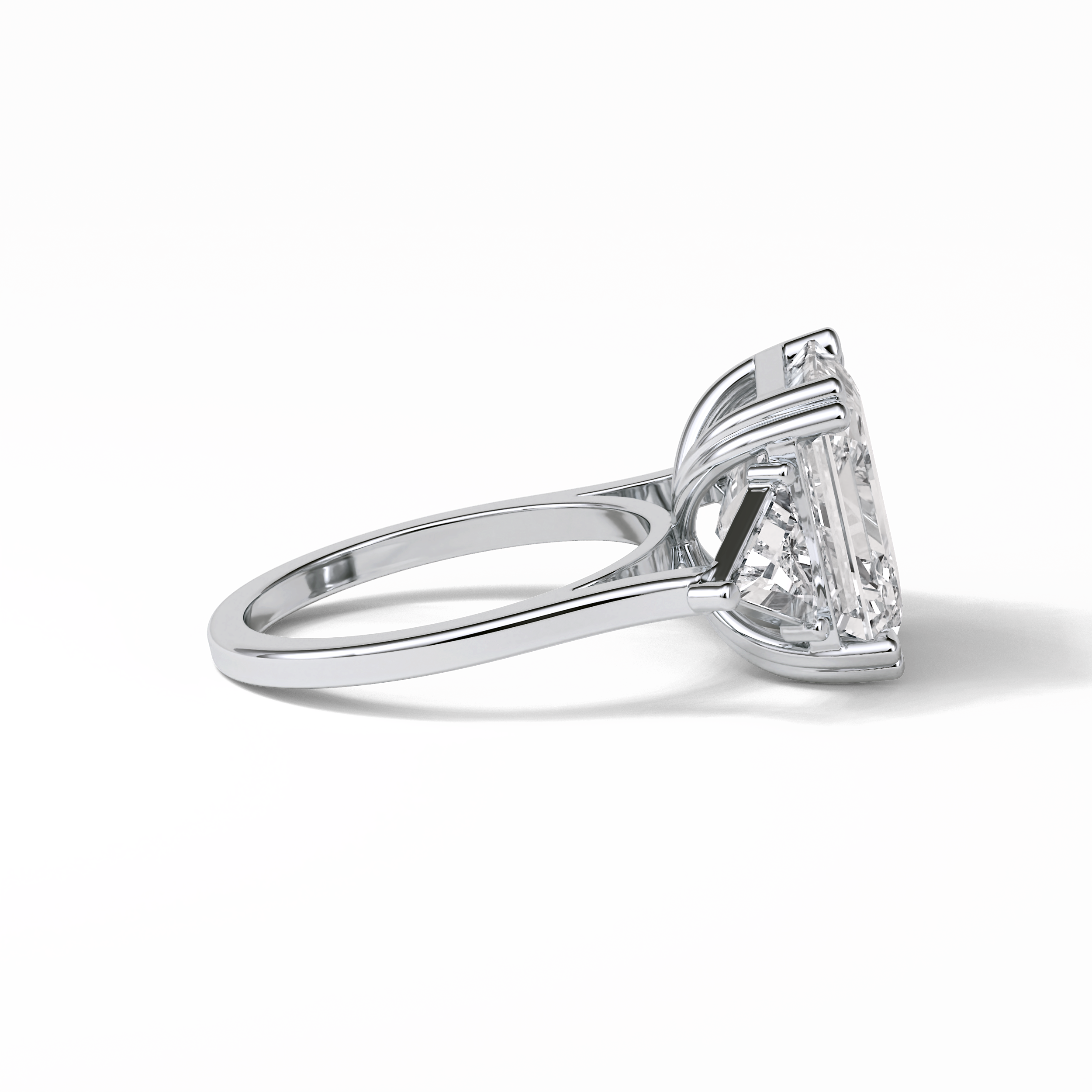 Emerald Three Lab Grown Diamond Engagement Ring
