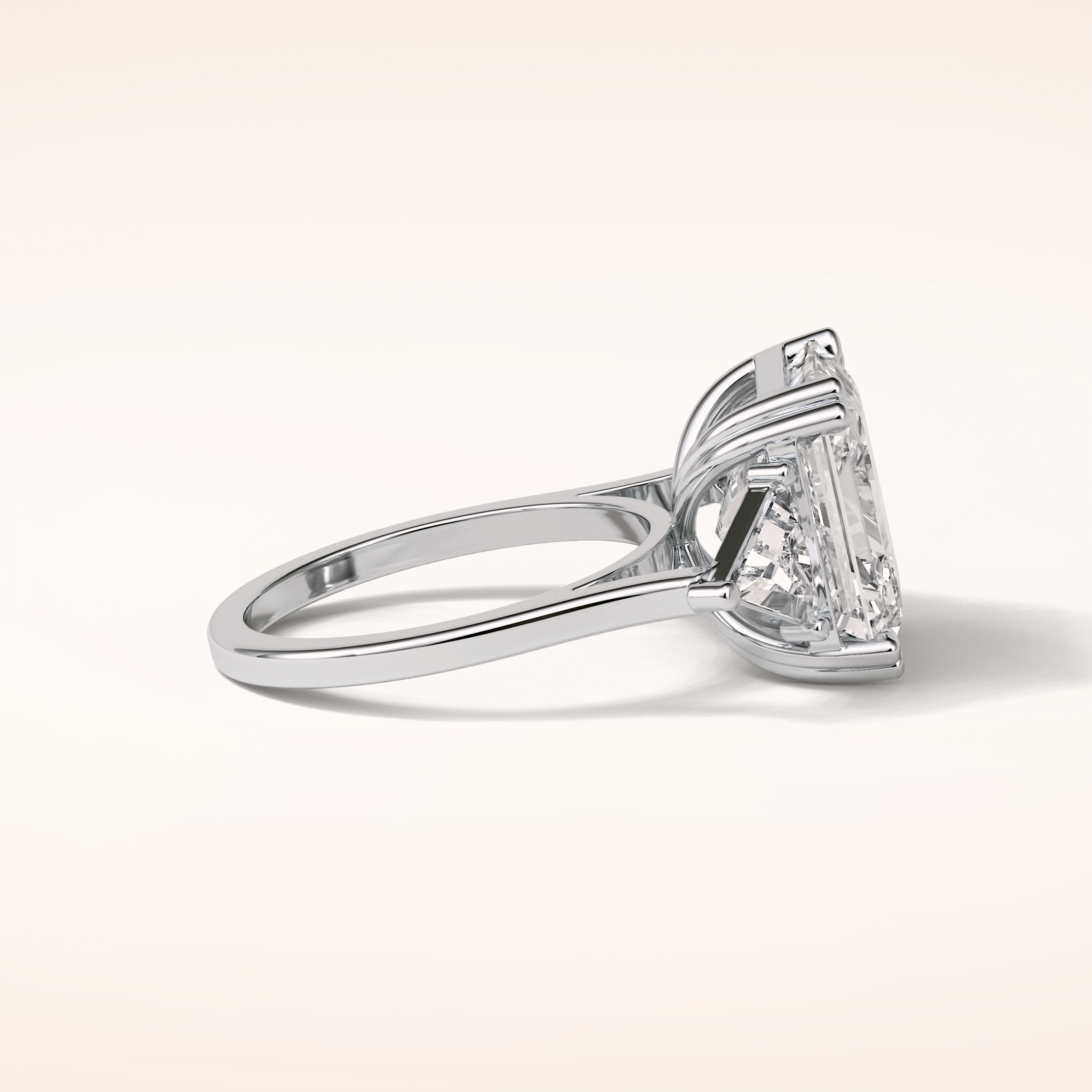 6.34 CT Asscher Shaped Cluster Moissanite Engagement Ring