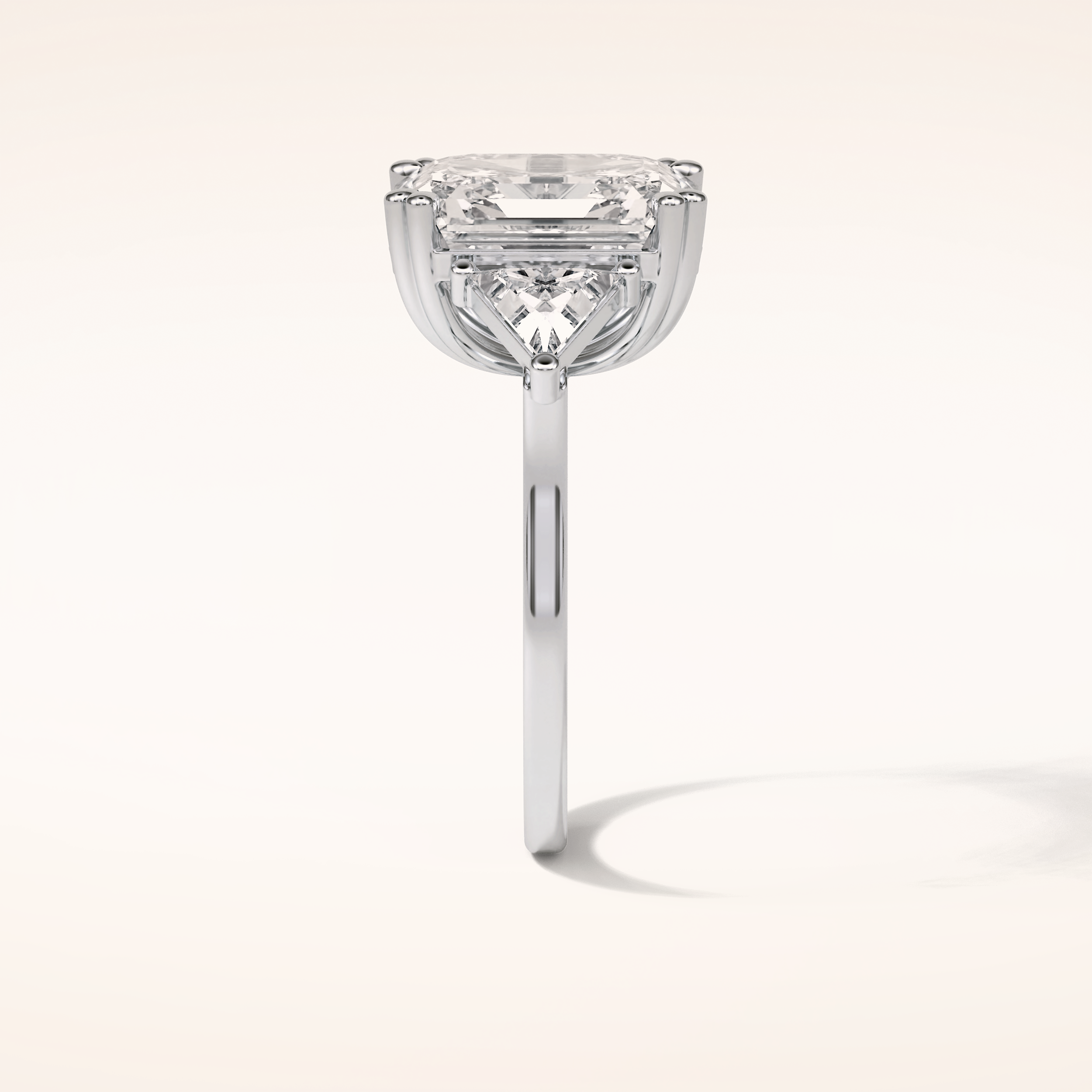 6.34 CT Asscher Shaped Cluster Moissanite Engagement Ring