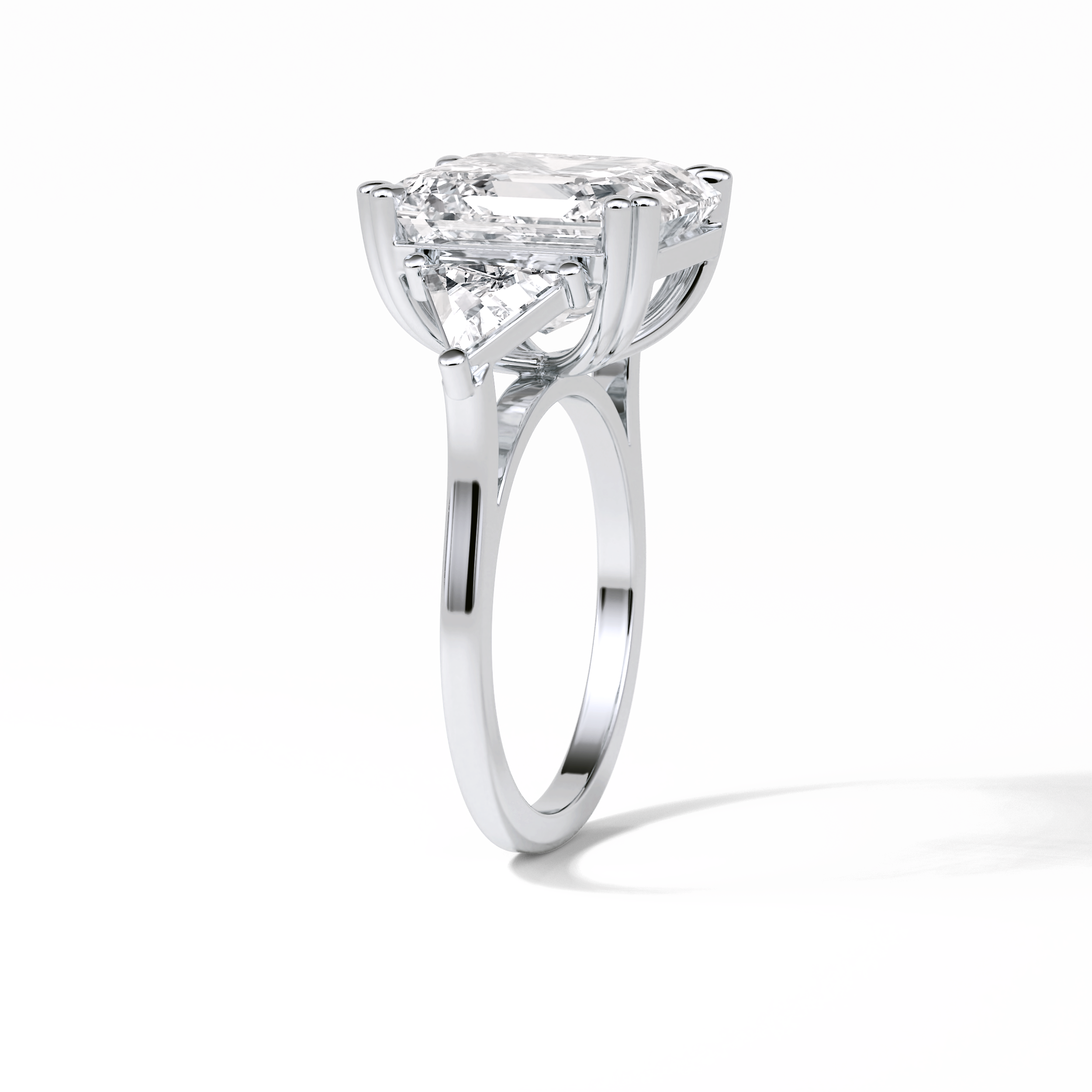Emerald Three Lab Grown Diamond Engagement Ring