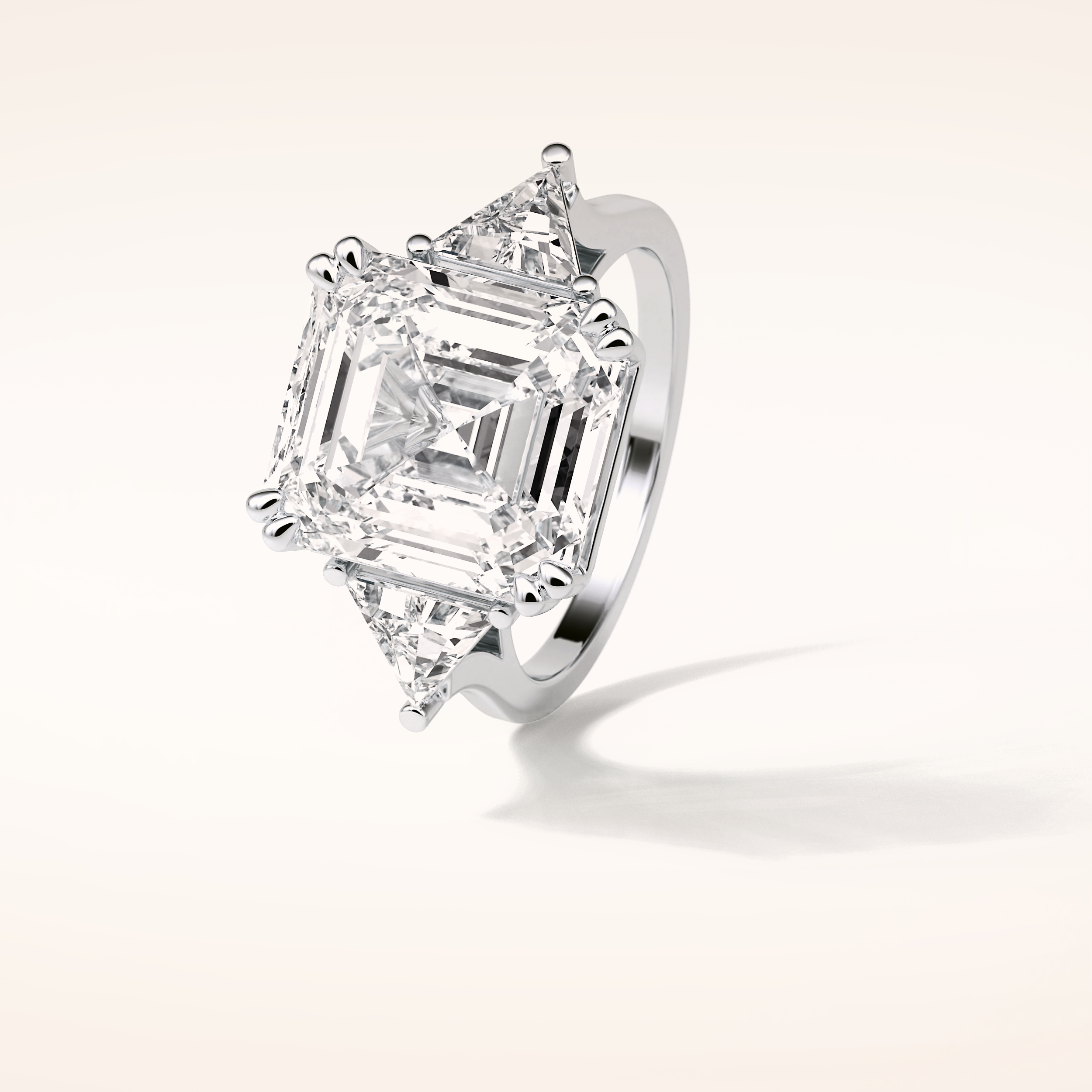 6.34 CT Asscher Shaped Cluster Moissanite Engagement Ring
