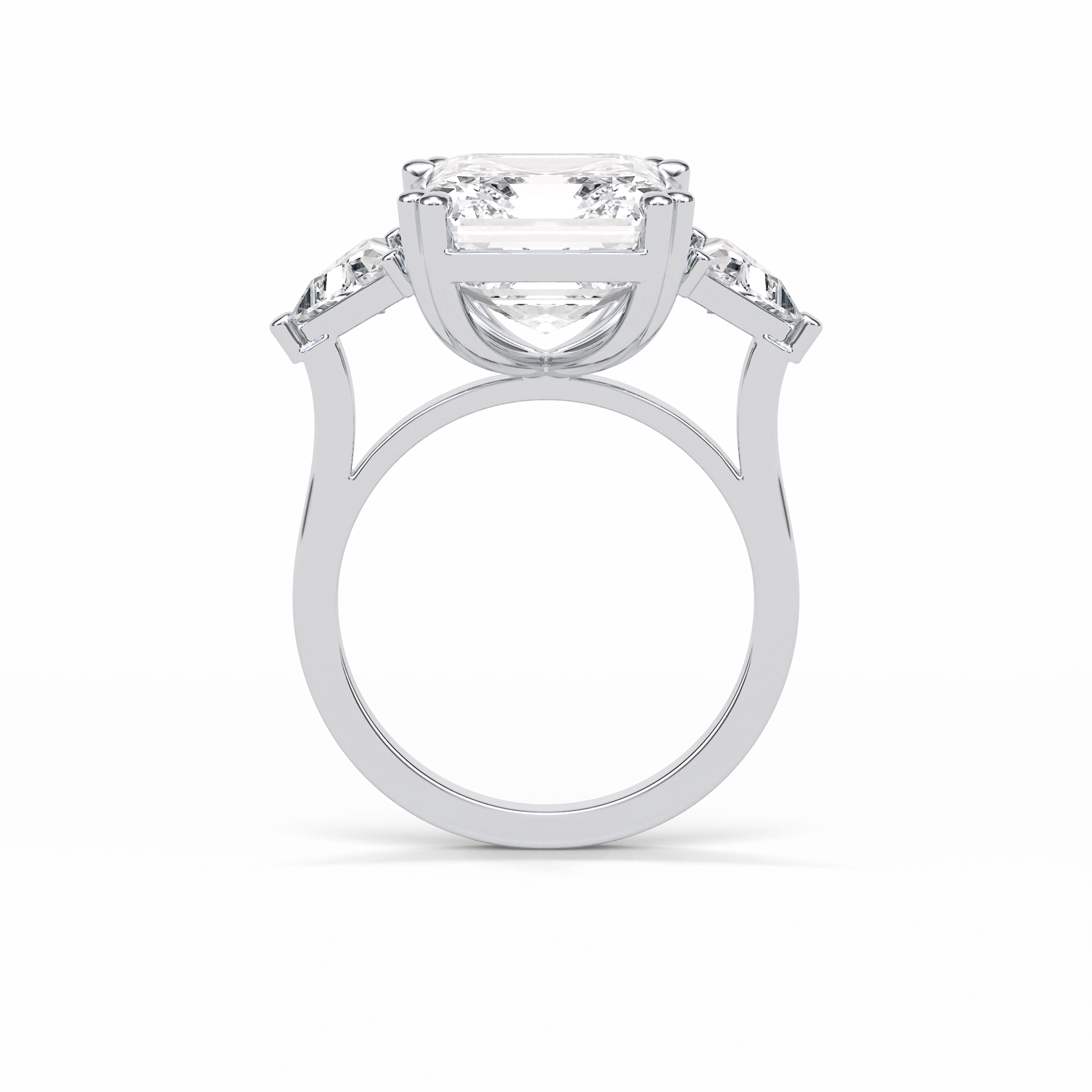 Emerald Three Lab Grown Diamond Engagement Ring
