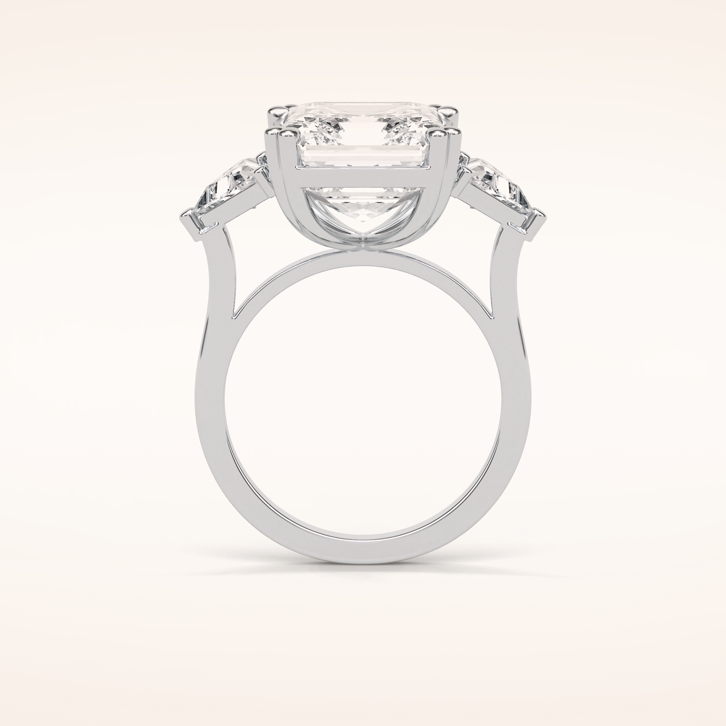 6.34 CT Asscher Shaped Cluster Moissanite Engagement Ring