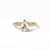 Pear Cut Pave Lab Grown Diamond Engagement Ring