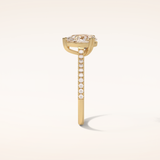 1.33 CT Pear Shaped Pave Moissanite Engagement Ring