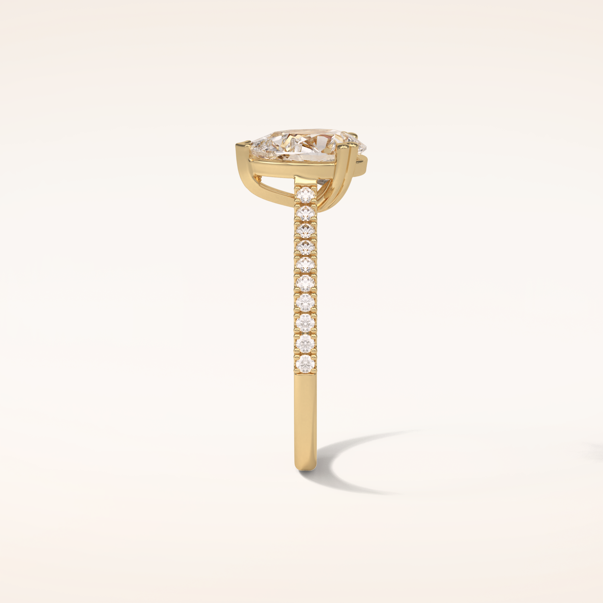 1.33 CT Pear Shaped Pave Moissanite Engagement Ring