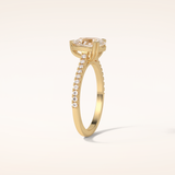 1.33 CT Pear Shaped Pave Moissanite Engagement Ring