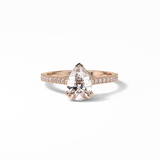 Pear Cut Pave Lab Grown Diamond Engagement Ring