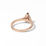 Pear Cut Pave Lab Grown Diamond Engagement Ring