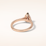 1.33 CT Pear Shaped Pave Moissanite Engagement Ring