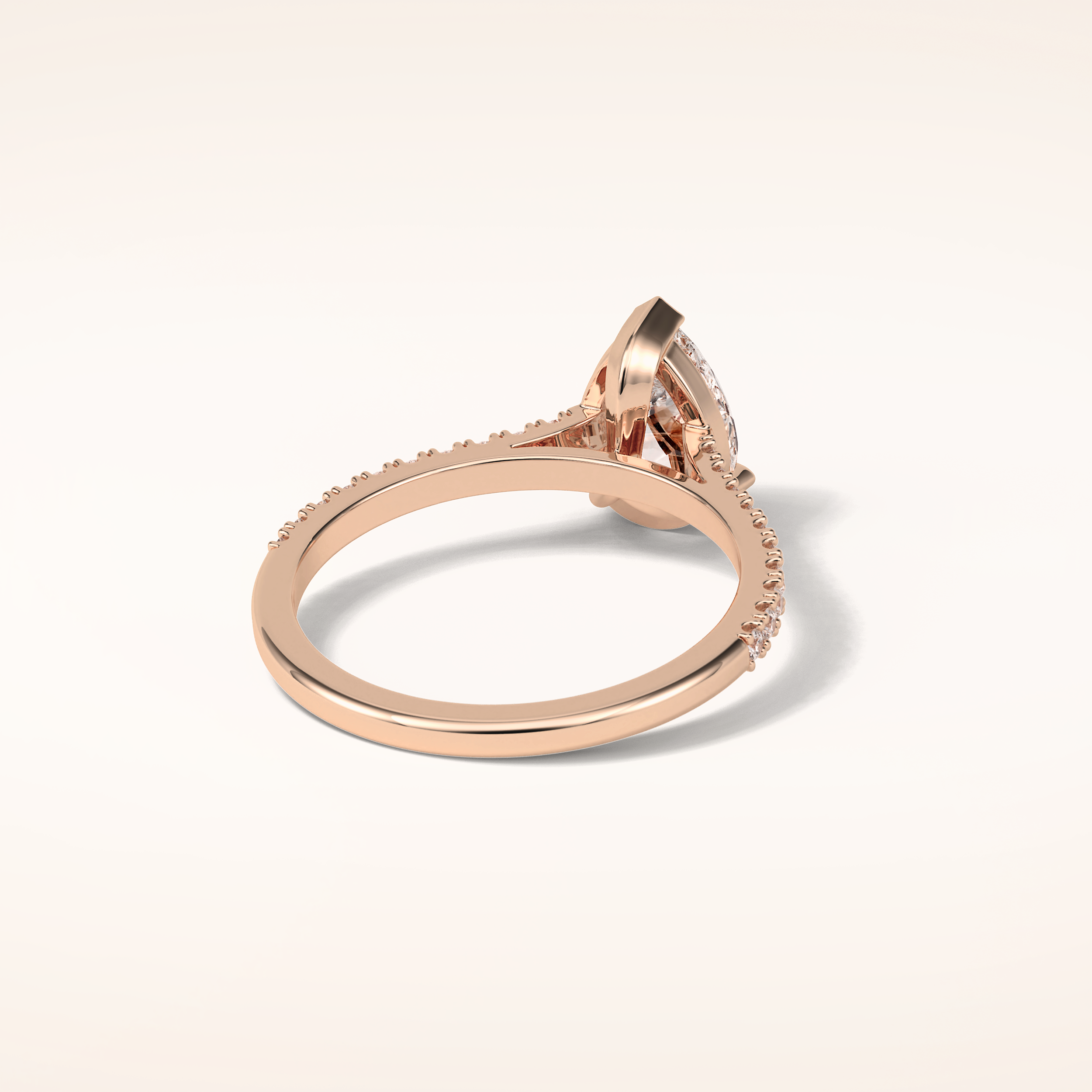 1.33 CT Pear Shaped Pave Moissanite Engagement Ring