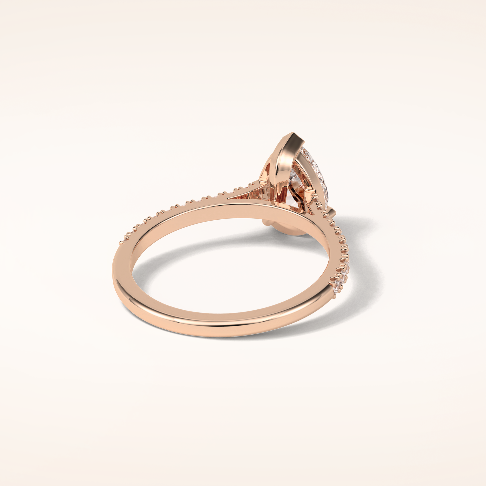 1.33 CT Pear Shaped Pave Moissanite Engagement Ring