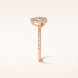 1.33 CT Pear Shaped Pave Moissanite Engagement Ring