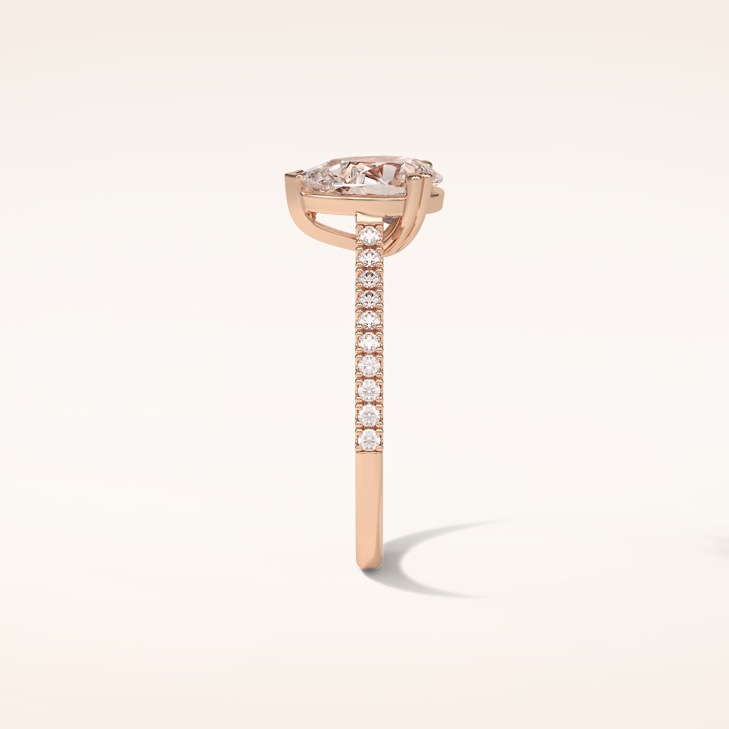 1.33 CT Pear Shaped Pave Moissanite Engagement Ring