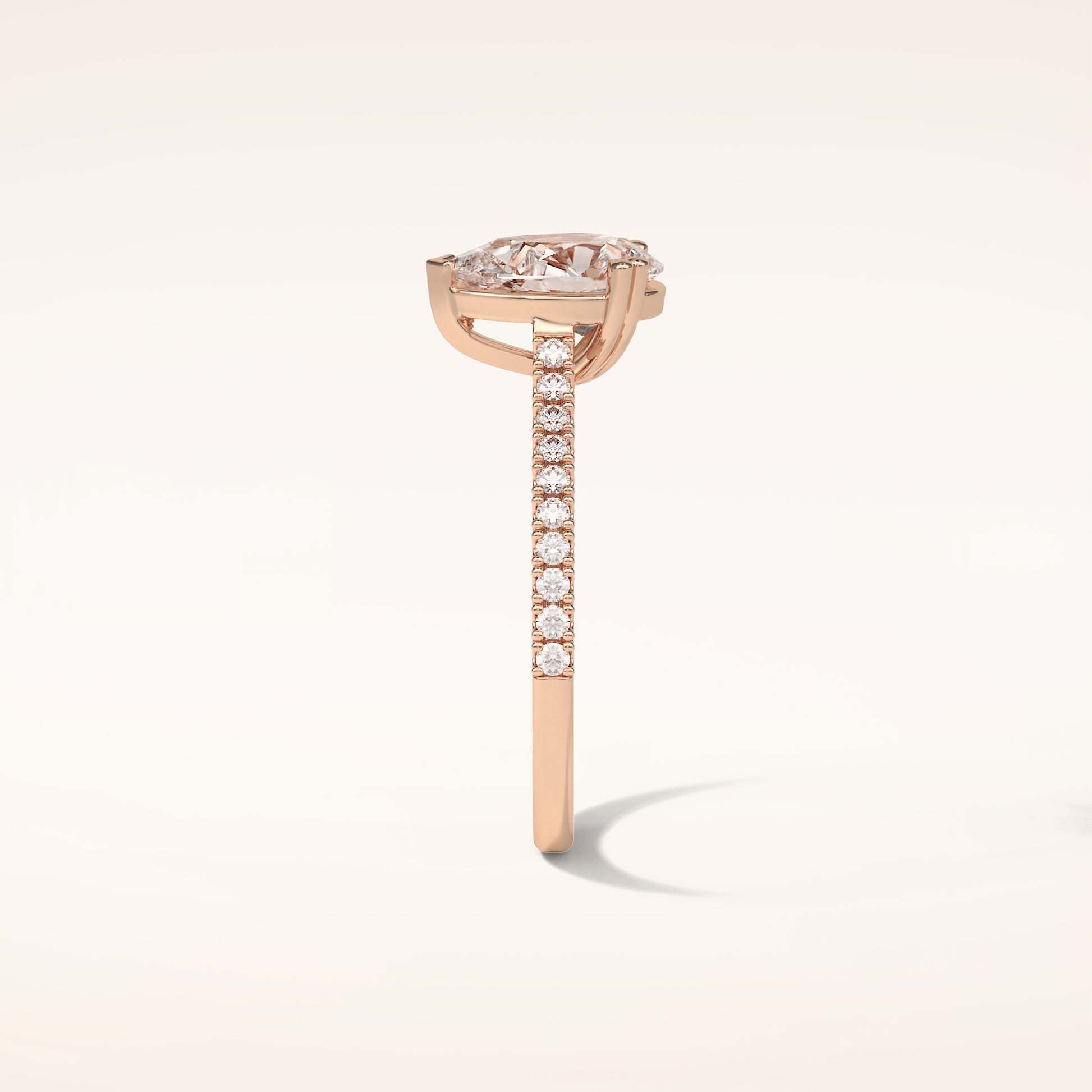 1.33 CT Pear Shaped Pave Moissanite Engagement Ring