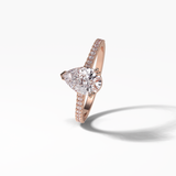 Pear Cut Pave Lab Grown Diamond Engagement Ring